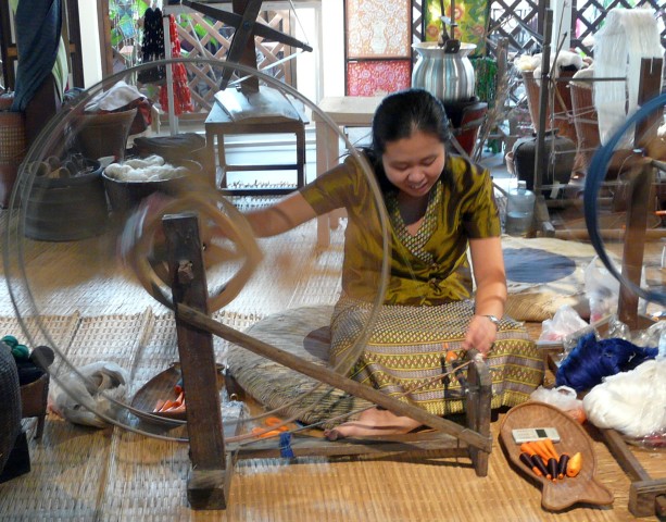 silk bobbin winder in San Kamphaeng